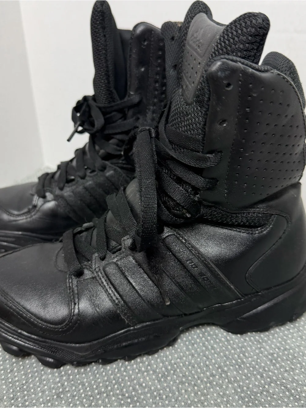 adidas Black High-Top Tactical Leather Boots
